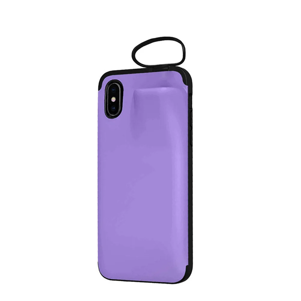 Purple iPhone Xs Max Унифицированный защитный совместимый для iPhone беспроводной Bluetooth гарнитура хранения чехол для телефона GT66 - Цвет: Purple iPhone Xs Max