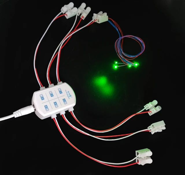 3V/12V AC/DC Adapter Power Supply with 6 ports output 3V/12V DC Railway Layout/Railroad Layout/Train Sand Table Layout Diorama 3