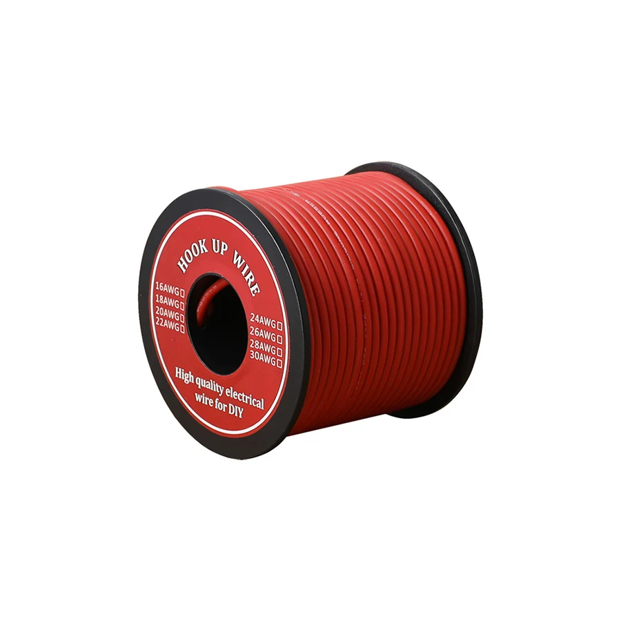 25m/Roll 16 AWG Stranded Wire Hook-up Flexible Silicone Electrical Wire Rubber Insulated Tinned Copper 3KV Safe Current 12.7A