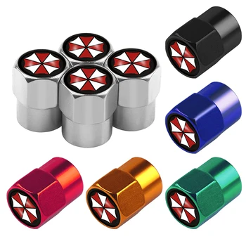 

4Pcs Car Styling Biohazard Umbrella Corporation Emblem Car Tire Valve Tyre Dust Cap Badge Decoration For BMW AUDI VW Ford KIA