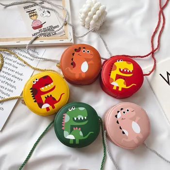 

2020 New Style CHILDREN'S Bag Cross-body Small round Bag Fashion Cute Creative Dinosaur Men and Women Child Shoulder Bag Purse