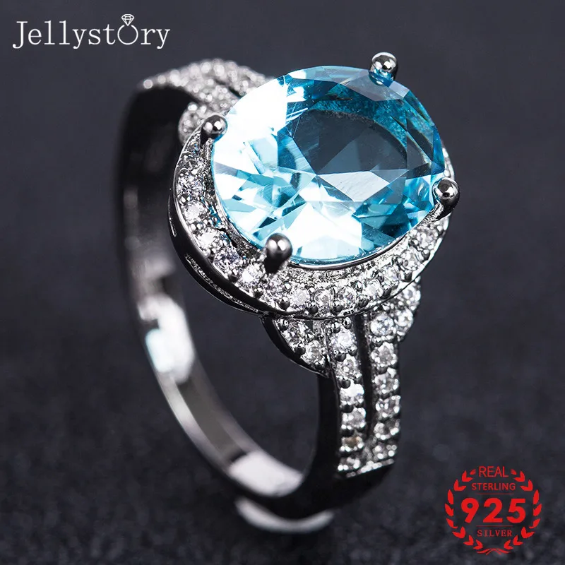 Классические ювелирные изделия из серебра 925 пробы Jellystory кольца с овальной