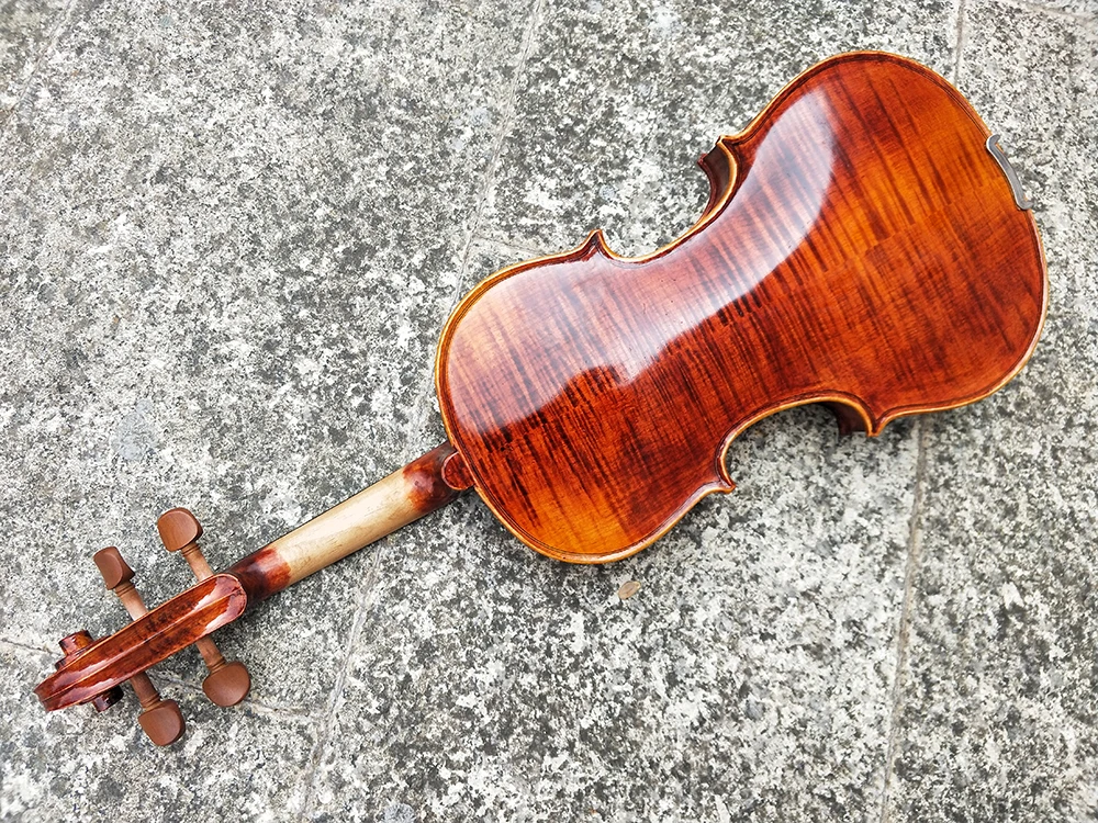 handmade violin 4/4 3/4 Retro Spruce Panel Maple Back solid Flamed wood violin Beginners Professional Players Bow