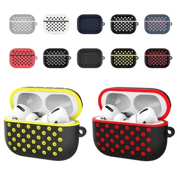 

Honeycomb Dual Color Protective Cover Earphone Case Shell Chain for Airpods Pro
