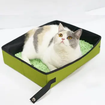 

Cat Collapsible Litter Box Waterproof Pet Litter Pan Toilet Portable for Travel 11UA