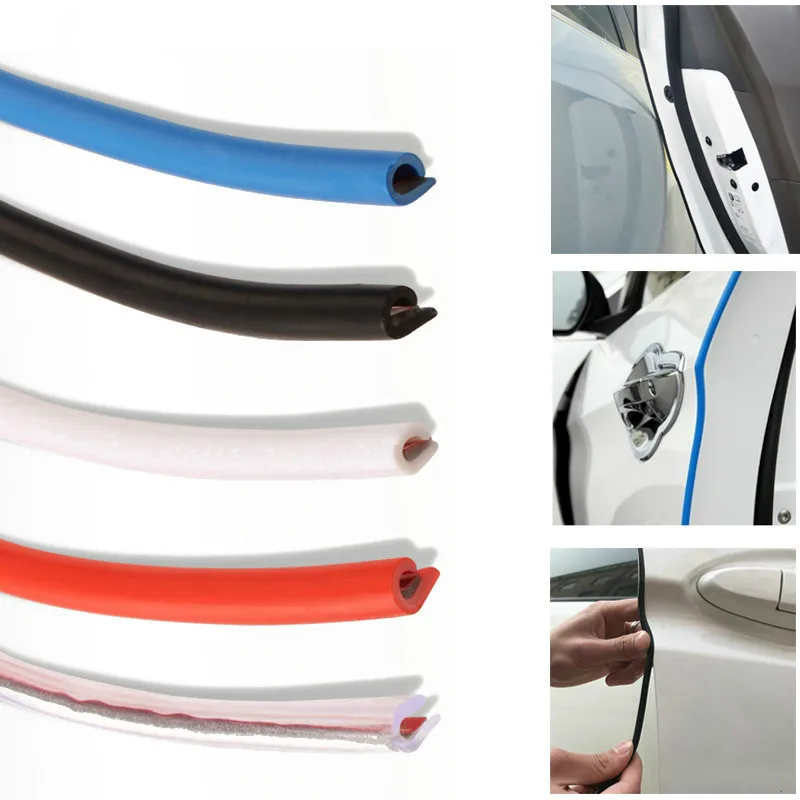 5 м автомобильные полоски на двери с резиновым краем защитные полоски боковые дверные молдинги клейкая Защита от царапин для автомобиля Авто