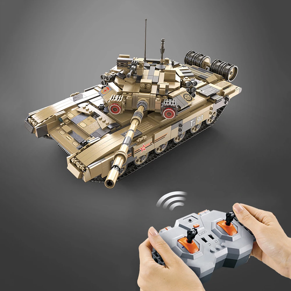 CaDA Technic Bricks T90 TANK 1722PCS Military Chariot Model Building Blocks Car Educational Construction Toys for Boys Children