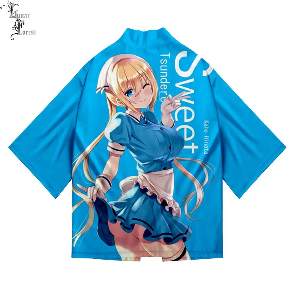 Кимоно мужское/женское с коротким рукавом и 3D-принтом в японском стиле |