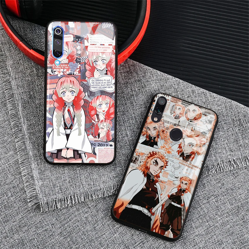 Чехол для телефона Kimetsu no Yaiba мягкий силиконовый стеклянный коллаж чехол Xiaomi Mi 8 9 SE