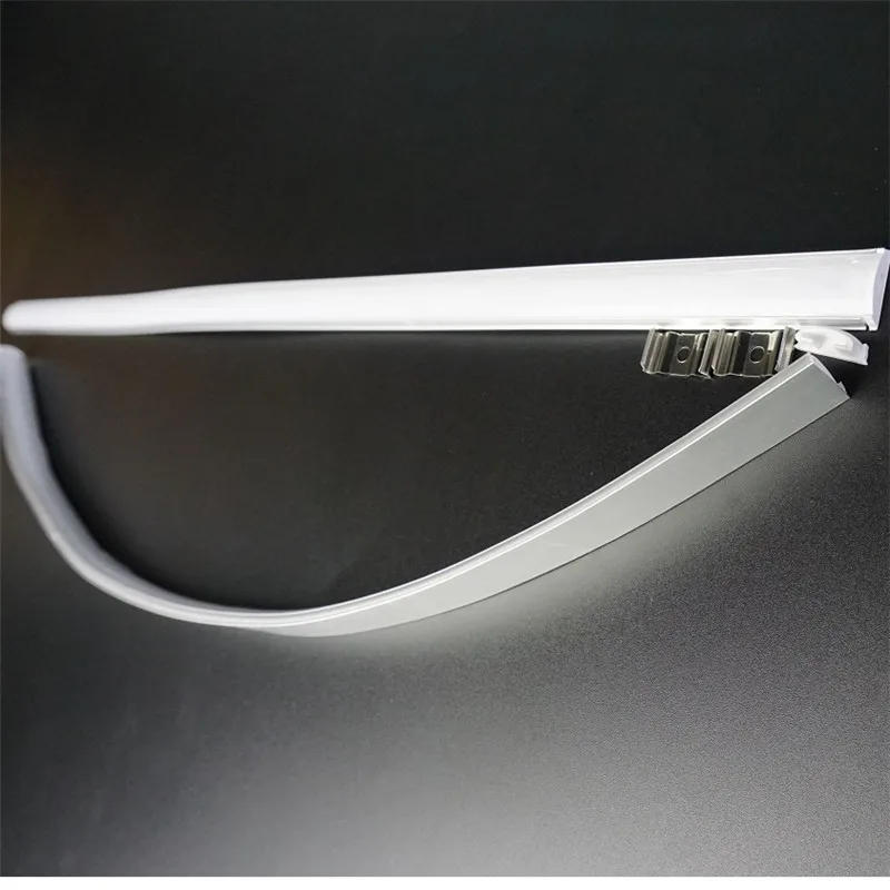10-40pcs 200cm flat U type 6mm height slim led aluminium profileflexible led channel bendable matte diffuser bar light housing