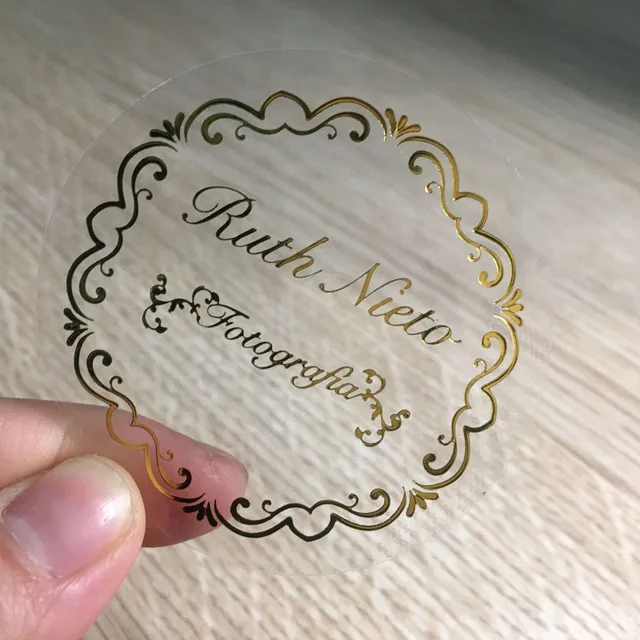 100PCS Personalisierte, Hochzeit Aufkleber, Bevorzugt Kästen Etiketten,  Geburtstag, Foto, Nach, klar/Transparent Gold Aufkleber 4CM - AliExpress