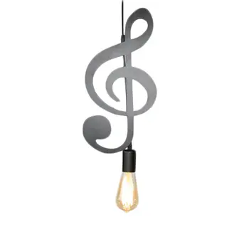 

Modern Iron Music Character Notes E27 Creative Pendant Lamp Light for Bar bedroom Pendant Lighting