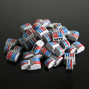

25 pcs Mini Fast Wire Connector Universal Wiring Cable Connector Push-in Conductor Terminal Block PCT-222 SPL-62 SPL-42