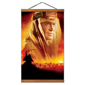 

Lawrence of Arabia Classic Movie Poster Hanging Scroll Canvas Painting With Magnetic Solid Wood Wall Picture Artwork Hanger