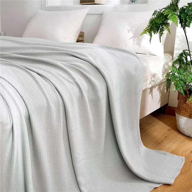 Summer Cooling Bamboo Fiber Blanket Thin Breathable Throw Blanket For Bed Sofa Travel Plaid Air Condition