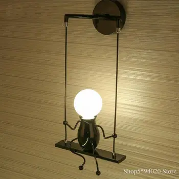 

Cartoon Human Shape Wall Lights Modern Home Decor Sconce Wall Lamp Vintage Industrial Wall Lamp Kitchen Home Wall Lamp Fixture