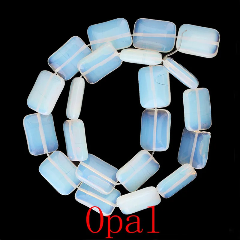 Натуральная Прямоугольная форма камня свободные бусины 13X18 мм DIY ручной работы разделитель бусины браслеты ожерелье для женские украшения изготовление - Цвет: Opal