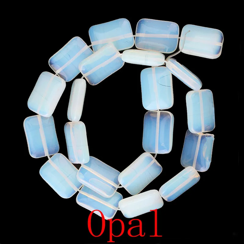 Opal Натуральная Прямоугольная форма камня свободные бусины 13X18 мм DIY ручной работы разделитель бусины браслеты ожерелье для женские украшения изготовление - Цвет: Opal
