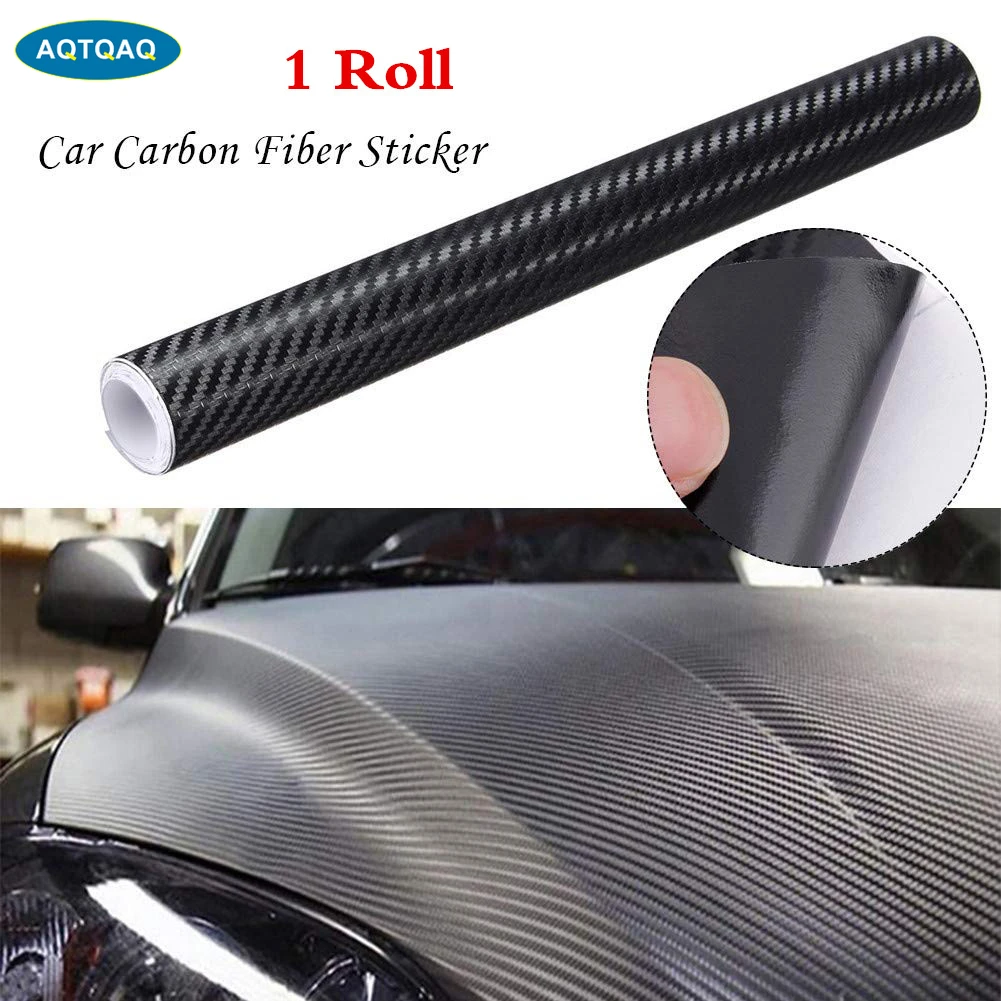 30*127cm Fibra De Carbono Vinilo coche Auto Wrap Hoja Rollo de Película Pegatina Calcomanía Trim