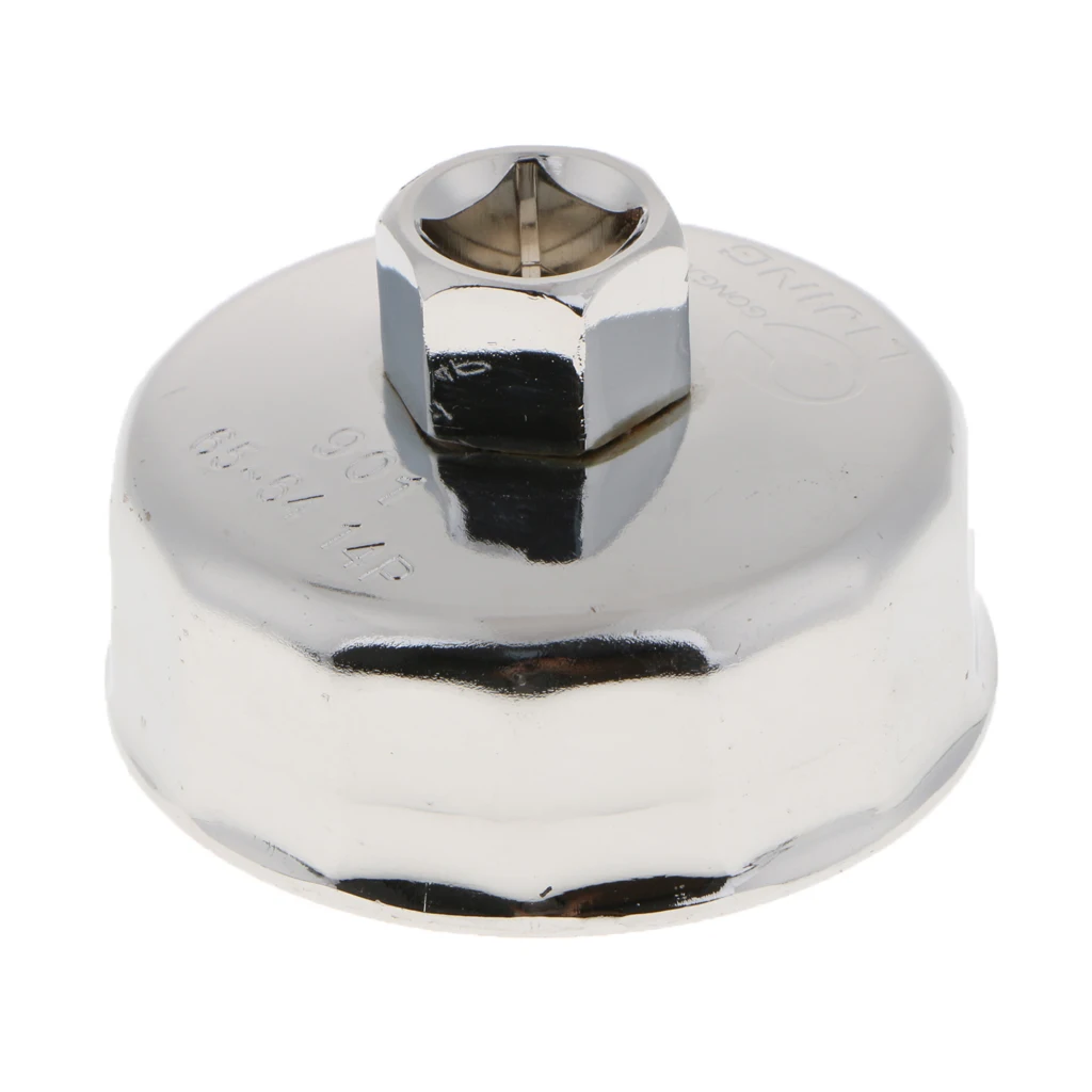 

901 Sliver Oil Filter Remover Cap Oil Grid Wrench 14 Flutes For Car 70x55mm