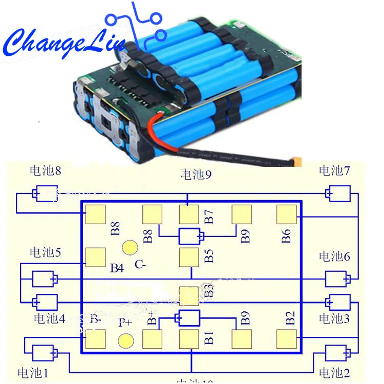 Защитная плата 10S 36V BMS Li Ion Lipo для автомобильного скутера скейтборда 16 А ~ 200