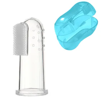 

Healthy Kids Baby Infant Oral Dental Teeth Cleaning Care Hygiene Brushes Soft Silicone Finger Toothbrush Massager Brush with box