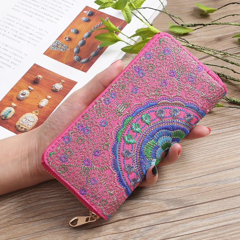 

PU Leather Women Embroidery Floral Long Wallet Coin Purse Small Money Pouch Phone Bag Bolso Bolsa Carteira Feminina for Girls