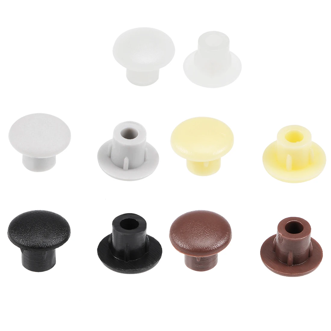 50 Screw Cap Covers Flush Type Plastic Hole Plugs Button Tops for Cupboard Shelf 