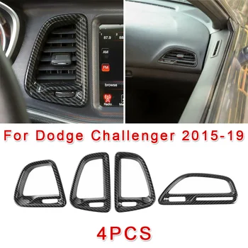 

4pcs Car Center Console Air Condition Outlet Vent Trim For Dodge Challenger 2015-2019 Automotive Interior Stickers
