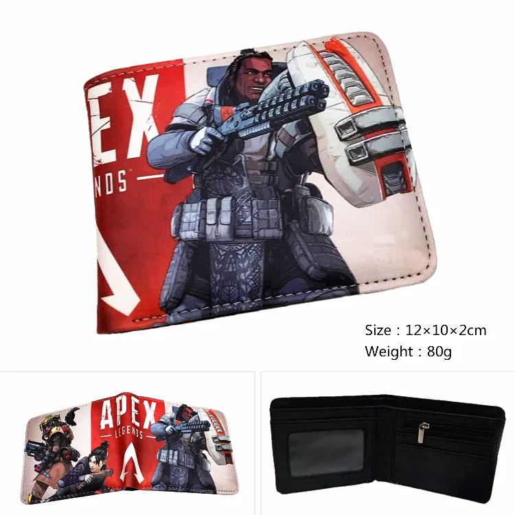 Кожаный бумажник Games Apex Legends, короткий, двойной, держатель для карт, для фотографий, для мужчин и женщин, карман для монет на молнии, кошельки с мультяшным принтом