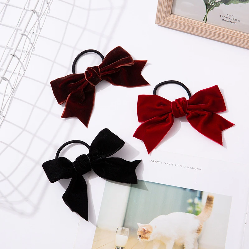 Japanese Vintage Velvet Bow Hair Clip - Image 3