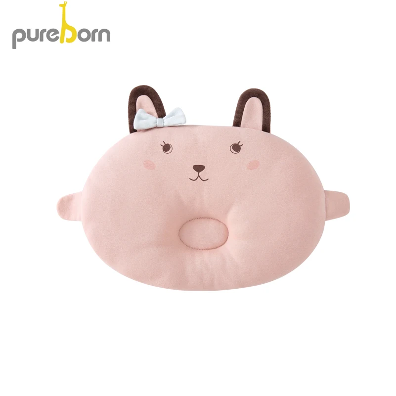 Pureborn анти-рулон малыша Подушка моющаяся хлопок вогнутая Подушка формирующая Подушка для кормления позиционер для сна Новорожденные постельные принадлежности - Цвет: pink