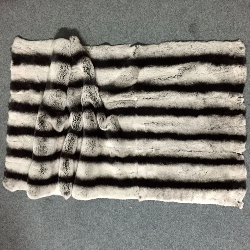 Натуральная кроличья шкура MS.Softex шиншилловая из натурального меха кролика Рекс