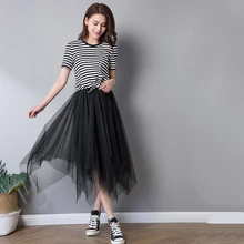 Летняя Женская Асимметричная сетчатая юбка s Осенняя модная гладкая цветная тонкая сетчатая юбка нижняя юбка сексуальные кружевные двойные юбки