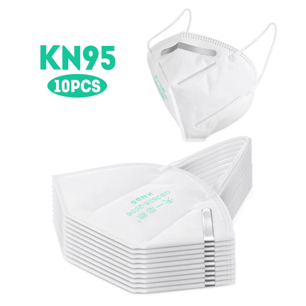 

10PCS High-closed KN95 Masks Dustproof Professional Protection for Slit Splash PM2.5 Comfortable Elastic Earloop Type