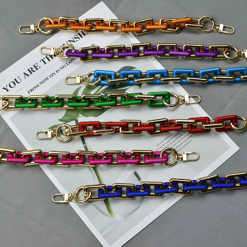 Correa de hombro acrílica de gran calidad para mujer, correa de Color sólido o colores combinados, bandolera, cinturones