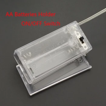 

2 AA Battery Holder Box Case With Switch New 2A Battery Holder Box Case With Switch Transparent