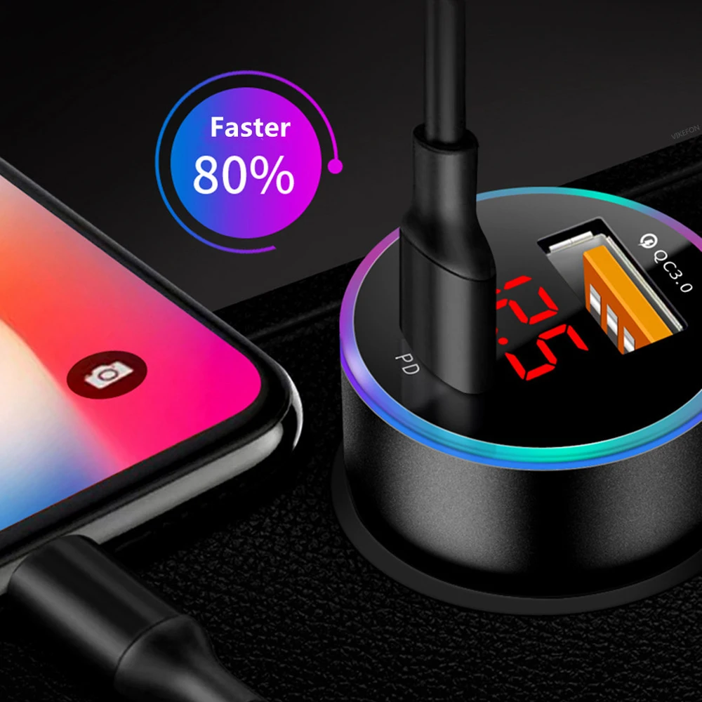 3.1A светодиодный дисплей USB зарядное устройство для телефона автомобильное Xiaomi