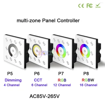 

BC AC85V-265V led Wall-mounted DMX512 Console Master Touch panel controller dimming/CCT/RGB/RGBW dimmer for LED Strip Light