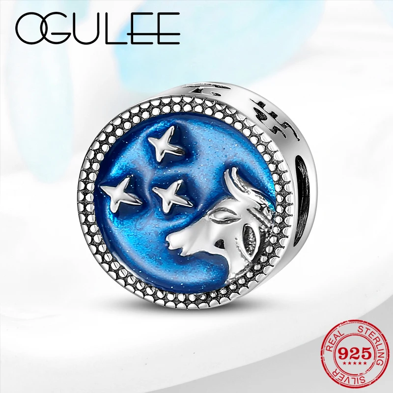 

Top Quality 925 Sterling Silver 12 Constellation Star Zodiac Taurus beads charms Fit Original Pandora Charm Bracelet DIY Jewelry