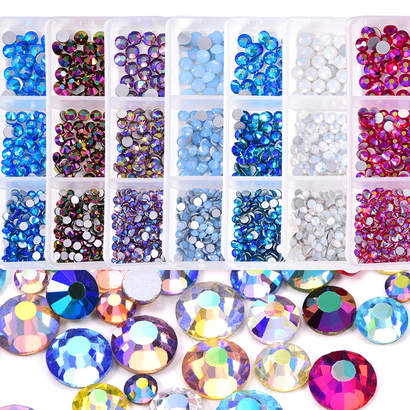 AB Colors 1200pcs Mix Sizes Oleeya Non Hot Fix Rhinestones (5)