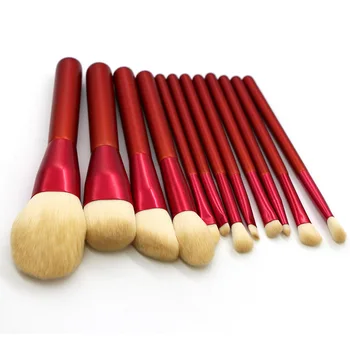 

12 pcs Chinese Red Makeup Brushes Animal Fur Cosmetic Brush Makeup Tools Set Brush