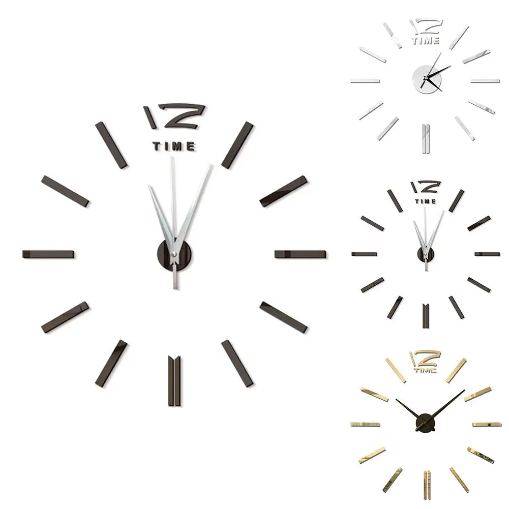 

Modern Design Mini DIY Large Wall-Clock Sticker Mute Digital 3D Wall Big Clock Living Room Home Office Decor Christmas Gift