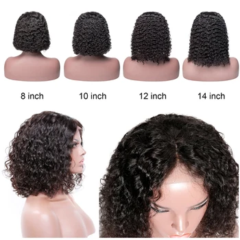 Jerry Curly Lace Front Human Hair Wigs 13x4 Lace Frontal BOB Wigs With Baby Hair Short Bob Wigs For Women Pre-Plucked Wig 6