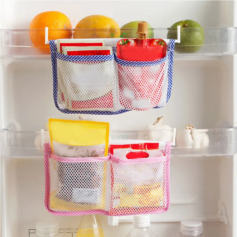Практичная подвесная сетка для холодильника, сумка для дома, кухни, органайзер для хранения, свежий разделитель, слой стойки, стойка для шкафа, ящик, сортировка