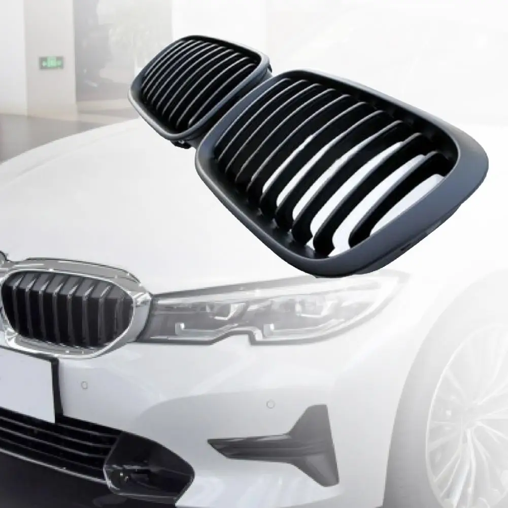 

Auto Grille Matte Black Grille Auto Grill Replacement Modification 1Pair Auto Grilles Kidney 51138208489 51138208490 for BMW 3 S