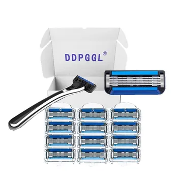 

DDPGGL Men Forious 5 Razor Blade for Men High Quality 5 Layer Razor Blade Stainless Steel for Mach 5 (1 Holder 12 Blades)