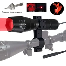 A100 красный светодиодный светильник, тактический светильник-вспышка, масштабируемый точечный прожектор, светильник фонарь, Охотничья лампа с переключателем давления для 18650