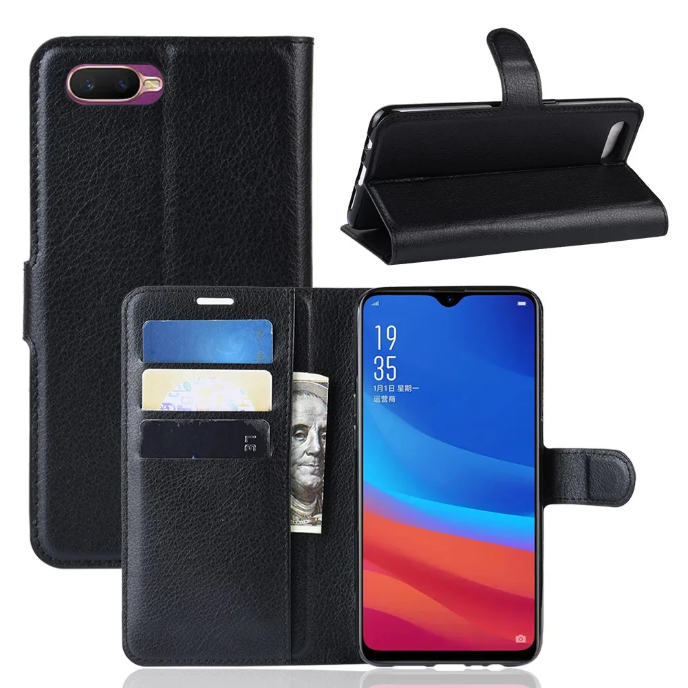 OPPO A5S Phone Case OPPO AX5S Protective Case Embossed Leather Flip Shatter-resistant Silica Gel Leather Phone Cover