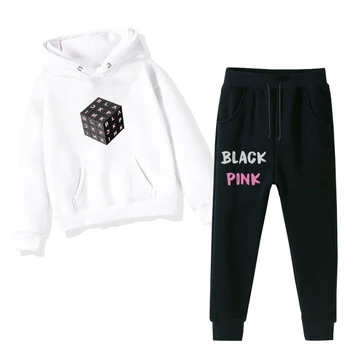 

Funny Print Kids Hoodies Set Blackpink Pattern Baby Girls Clothes Sweatshirt with Pants Sets 2pcs Boys Outfits Fashion Tracksuit